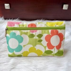 Clinique Retro Floral Cosmetic Pouch Zipper Bag
